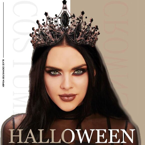 Baroque Queen Crowns Crystal Wedding Crowns and Tiaras Rhinestones Costume Tiara - Picture 4 of 8